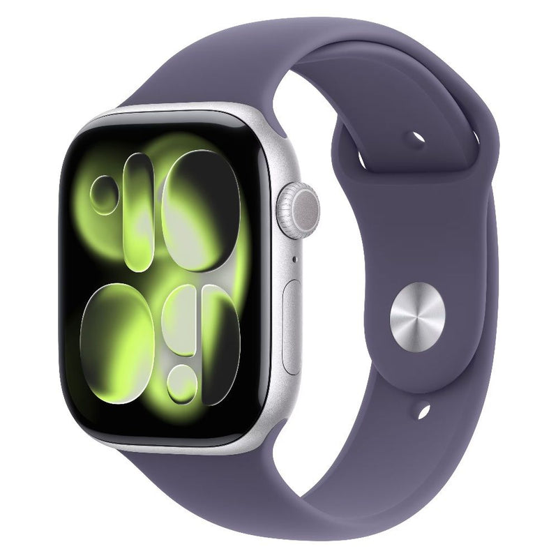 APPLE WATCH S11 46MM GPS + CELL MFCP4LW/A SILVER ALUM PURPLE FOG SPORT BAND S/M