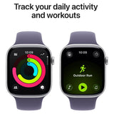APPLE WATCH S11 46MM GPS + CELL MFCP4LW/A SILVER ALUM PURPLE FOG SPORT BAND S/M