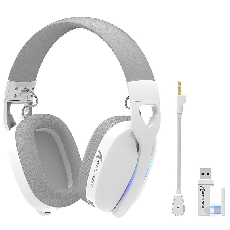 AURICULAR WIRELESS ATTACK SHARK L90 RGB TRI MODE/SOUND 7.1/CON MICROFONO/215G WHITE