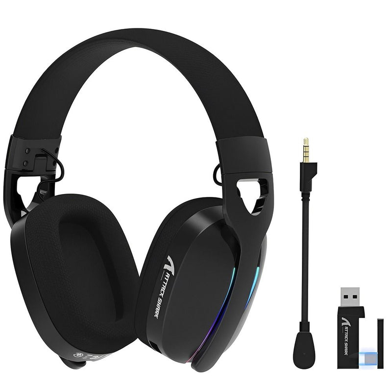 AURICULAR WIRELESS ATTACK SHARK L90 RGB TRI MODE/SOUND 7.1/CON MICROFONO/215G BLACK