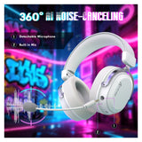 AURICULAR WIRELESS ATTACK SHARK L30 PRO HEADSET/BT/QUAD-MODE/MIC 360°/NC/WHITE/SILVER