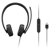 AURICULAR OVER-EAR USB-A LENOVO WIRED STEREO HEADSET GEN2 L120 MIC/BLACK
