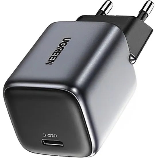 CARGADOR PARED UGREEN NEXODE MINI 30W USB-C GAN (EU) GRAY (90666) 1 AÑO GTA
