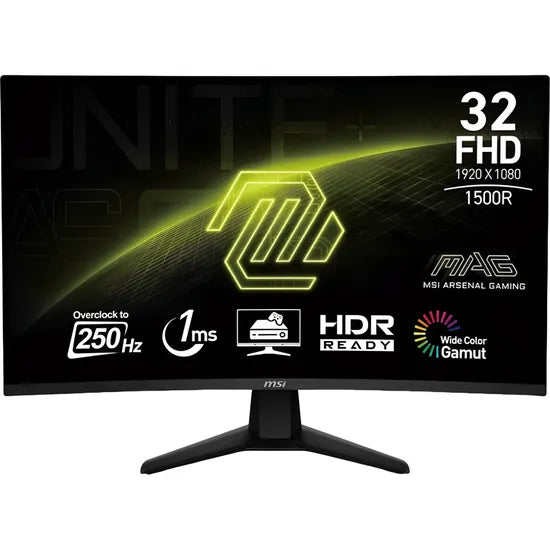 MONITOR CURVO 31.5"" MSI MAG 32C6X FHD 1500R/250HZ/1MS/10B/78%/HDR/FLS/DP/HDMI Product