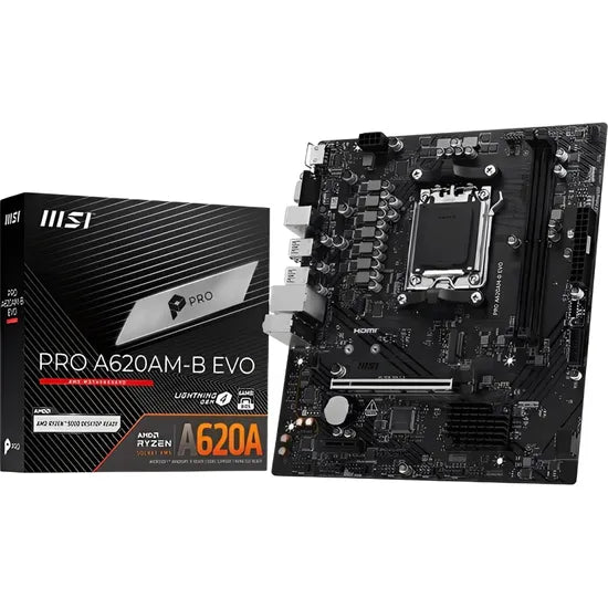 PLACA MADRE MSI AM5 PRO A620AM-B EVO HDMI/USB3.2/M.2/DDR5/MATX