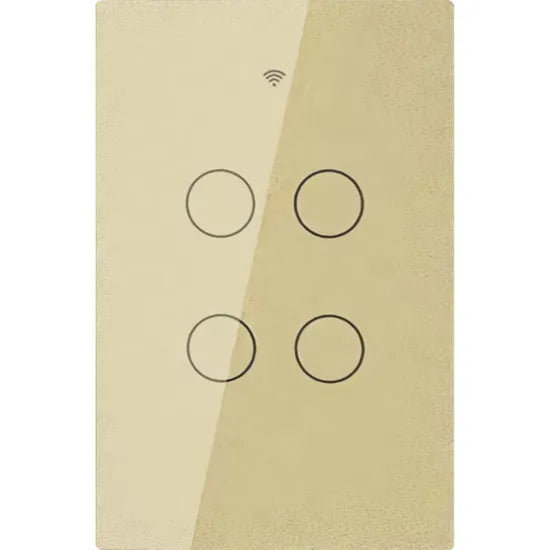 INTERRUPTOR SMART TOUCH SIN NEUTRO MOES WRS-US4-L-GD 4 BOTON/WIFI/RF/ALEXA/GOOGLE/GOLD Product