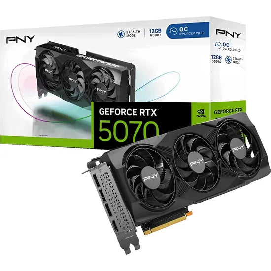 PLACA DE VIDEO PNY RTX5070 OC TRIPLE FAN 12GB/GDDR7/192BIT/3FAN