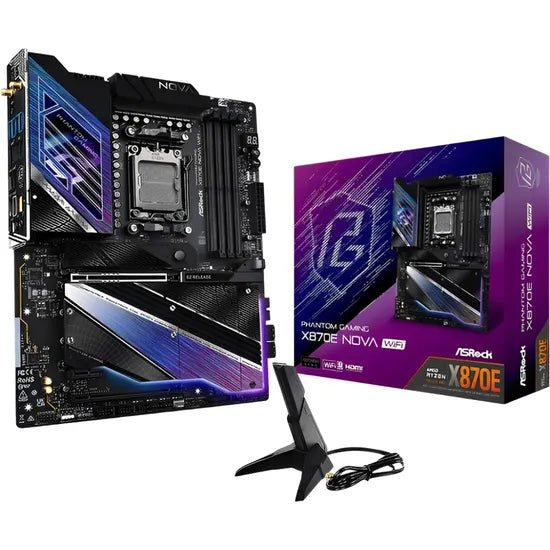 PLACA MADRE ASROCK AM5 X870E NOVA WIFI HDMI/USB3.2/5M.2/DDR5/ATX
