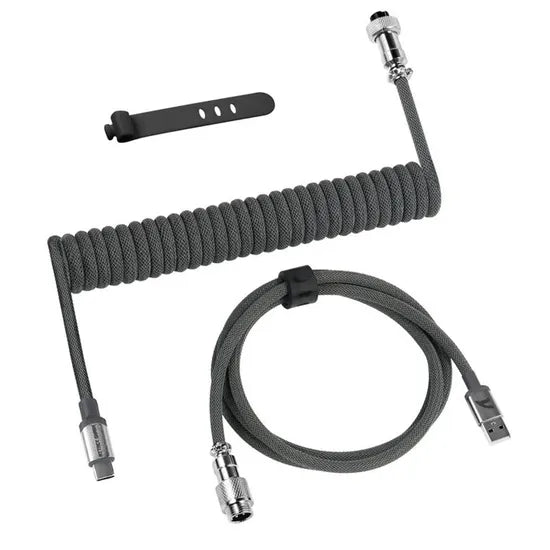 CABLE EN ESPIRAL ATTACK SHARK C01PRO USB-C / USB-A GREY Product