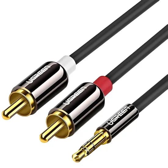 CABLE UGREEN JACK 3.5MM A  2RCA AV116 3M BLACK 1 AÑO GTA