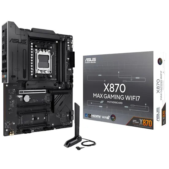 PLACA MADRE ASUS AM5 X870 MAX GAMING WIFI7 HDMI/USB3.2/3M.2/DDR5/ATX