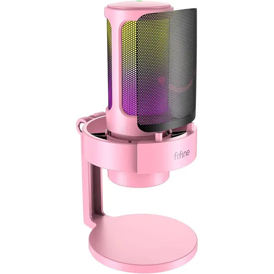 MICROFONO FIFINE A8P RGB/3.5MM/PINK
