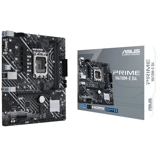 PLACA MADRE ASUS 1700 H610M-E D4 HDMI/VGA/DP/2M.2/USB3.2/DDR4/AURA/MATX Product