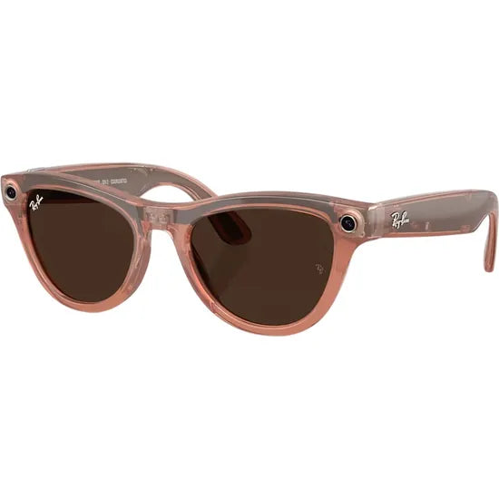 LENTE DE SOL RAY BAN META SKYLER GEN 2 RW4014 SHINY TRANSPARENT PEACH TRANSITIONS BROWN Product