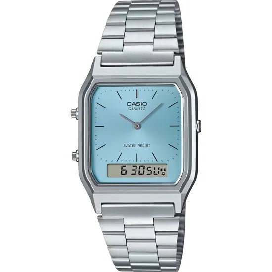 RELOJ CASIO EDGY COLLECTION AQ-230A-2A1MQYDF SILVER/LIGHT BLUE Product