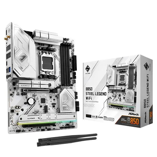 PLACA MADRE ASROCK AM5 B850 STEEL LEGEND WIFI HDMI/RGB/USB3.2/M.2/DDR5/ATX Product