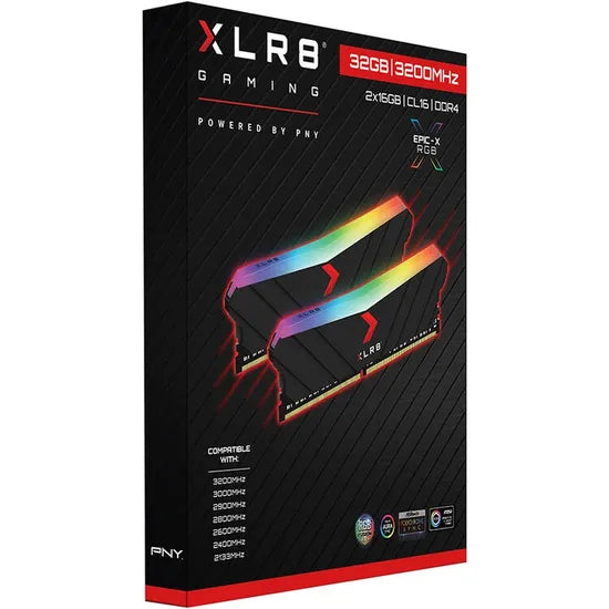 MEMORIA RAM DDR4 32GB(2X16GB)/3200MHZ PNY XLR8 GAMING EPIC-X RGB BLACK MD32GK2D4320016XRGB Product