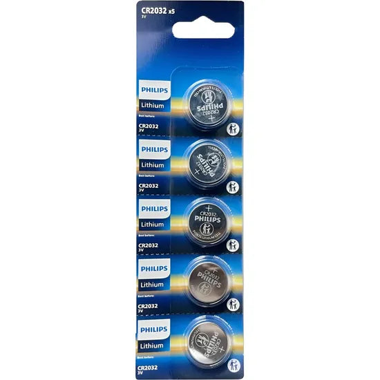 PILA BOTON PHILIPS CR2032 - TIRA 5 UNIDADES