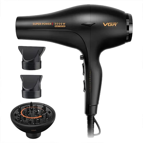 SECADOR VGR PROFESSIONAL HAIR DRYER V-406D 3000W/BLACK/220V Product
