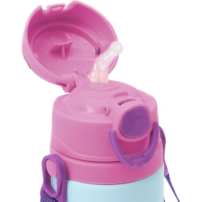 BOTELLA BUBBA KIDS C/PAJITA Y CORDON DE TRANSPORTE UNICORNIO - 400ML