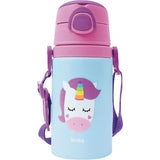BOTELLA BUBBA KIDS C/PAJITA Y CORDON DE TRANSPORTE UNICORNIO - 400ML