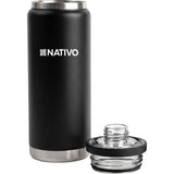 TERMO NATIVO KAMBUCHI P/ AGUA TAPA DOBLE - 1LT - NEGRO