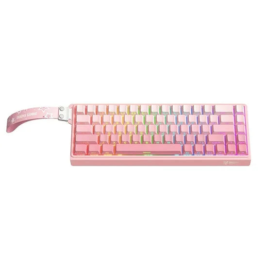 TECLADO MECANICO ONIKUMA G69 RGB/60%/8K/GREEN SW (TACTILE)/PINK