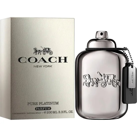 PERFUME  COACH MAN PURE PLATINUM PARFUM 100ML - MASCULINO