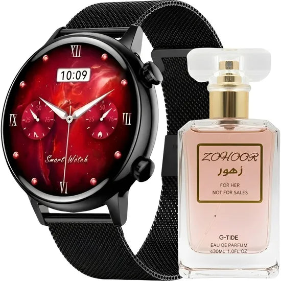 RELOJ SMART G-TIDE ROMANCE BLACK + PERF ZOHOOR KIT