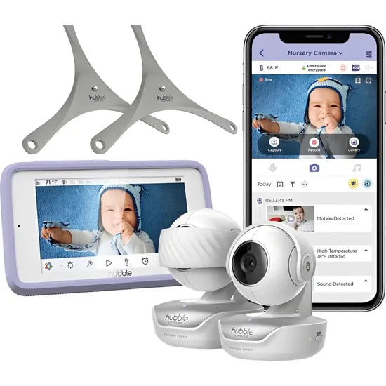 BABY CALL HUBBLE NURSERY PAL DELUXE TWIN HCTNPDL2 5"" 2CAM/FHD/300M/WIFI/ALEX/GOOG/VISION NOC Product