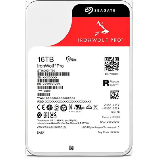DISCO DURO 16TB INT 3.5"" SATA3 SEAGATE IRONWOLF PRO NAS 7200RPM 256MB ST16000NT001 Product