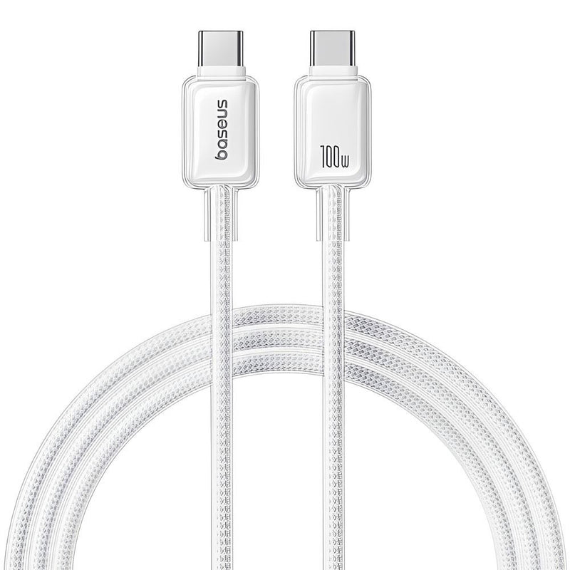 CABLE USB-C/USB-C BASEUS CRYSTAL FAST CHARGING DATA P10383100211 100W 1M MOON WHITE 150596