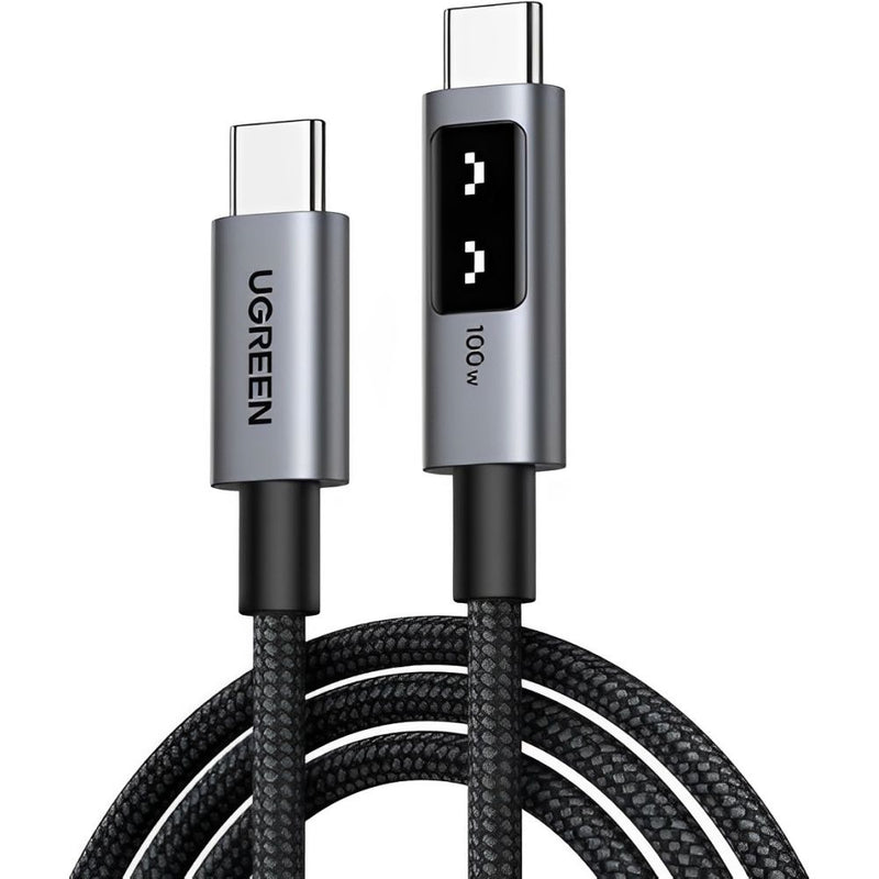 CABLE USB-C A USB-C UGREEN L509 LED 100W 0.5M GRAY 136770