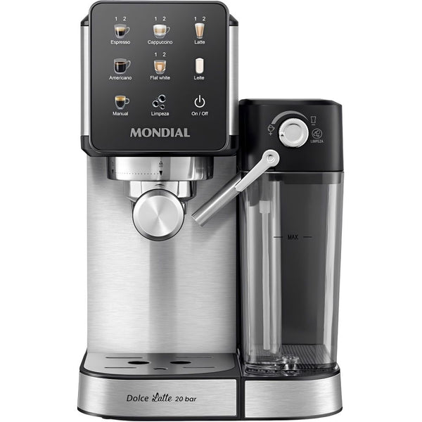 CAFETERA MONDIAL EXPRESSO DOLCE LATTE 20 BAR C-28-ECL TOUCH/220V/SILVER/BLACK