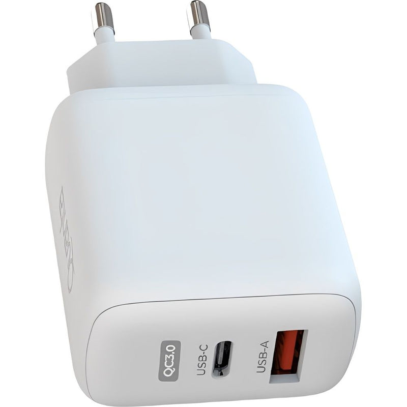 CARGADOR PARED QUANTA QTCCR45 USB-A+USB-C 45W QC3.0 WHITE 147454