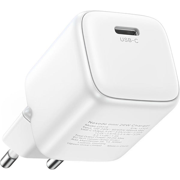 CARGADOR PARED UGREEN NEXODE 20W USB-C PD GAN WHITE (15324)