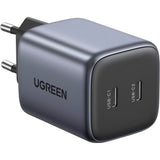 CARGADOR PARED UGREEN NEXODE 45W 2USB-C (EU) GRAY (90573) 124781