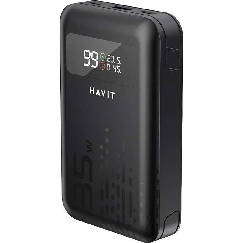 CARGADOR PORTATIL HAVIT PB5211 LCD 45W 10.200MAH USB-A+2USB-C BLACK