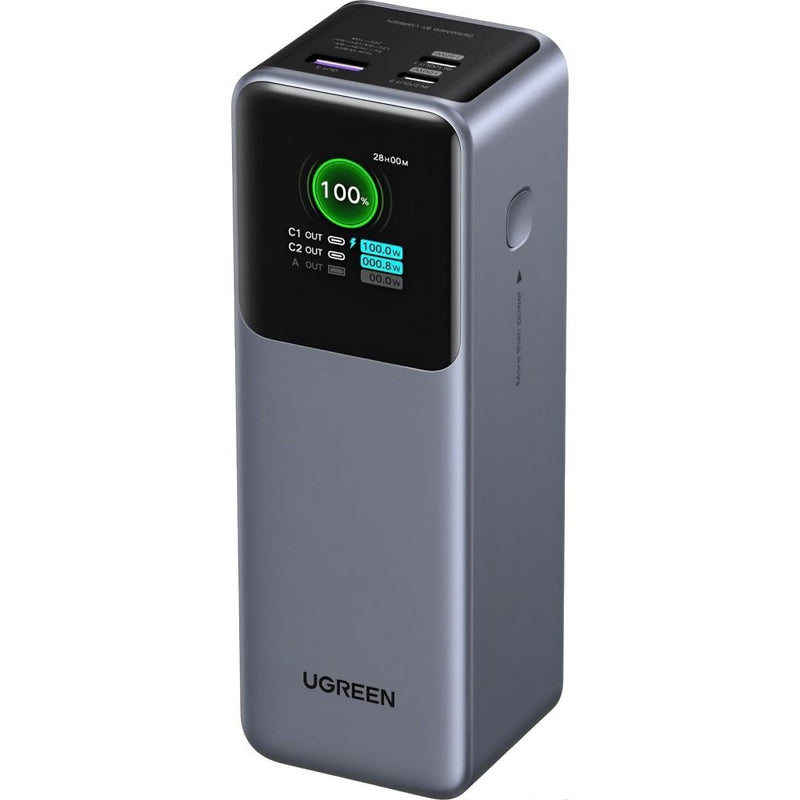 CARGADOR PORTATIL UGREEN NEXODE PB722 TFT SMART 200W 25.000MAH 2USB-C+USB-A GRAY 136741