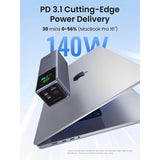 CARGADOR PORTATIL UGREEN NEXODE PB722 TFT SMART 200W 25.000MAH 2USB-C+USB-A GRAY 136741