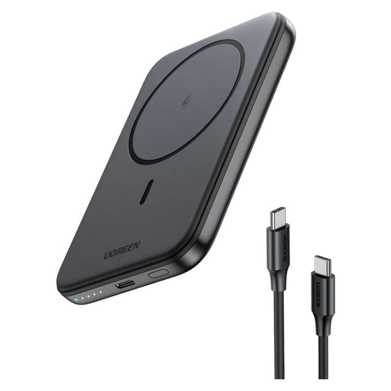 CARGADOR PORTATIL WIRELESS UGREEN PB561 MAGNETIC 20W 10.000MAH USB-C SPACE GRAY (25919)