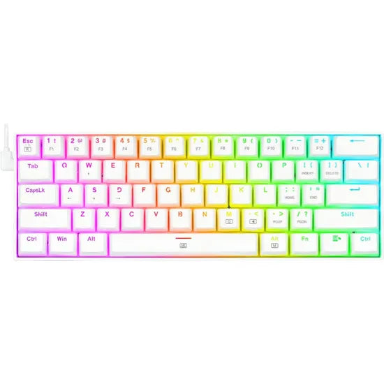 TECLADO REDRAGON DRAGONBORN MECHANICAL WHITE K630W RGB ING (BROWN SWITCH)