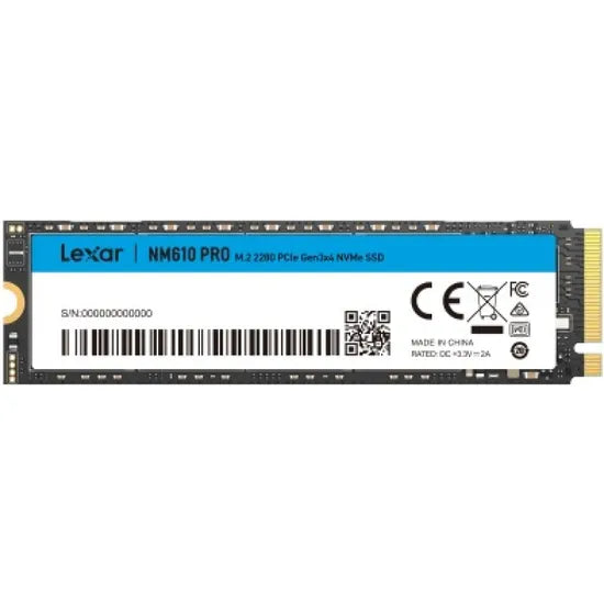 SSD 500GB M.2 NVME LEXAR NM610 PRO NVME PCIE GEN3X4 3300-1700MB/S LNM610P500G-RNNNG