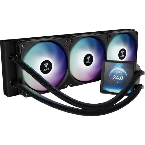 COOLER LIQUID GAMDIAS AURA GL360 LCD IPS 4"" ARGB 360MM PWM/3FAN/BLACK 1GTA.BR