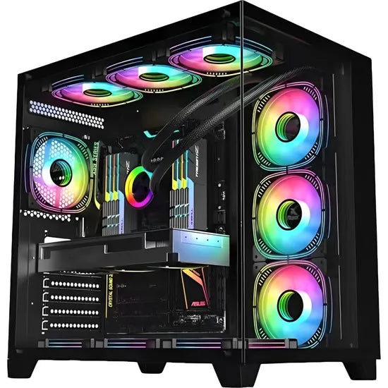 GABINETE SATELLITE GAMER K896 E-ATX 4 FAN BLACK