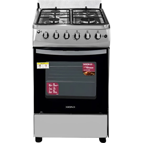 COCINA A GAS XION XI-CO50CX 50X50/4HORNALLAS/INOX/ENC-ELEC/HORNO CON LUZ/GRAY