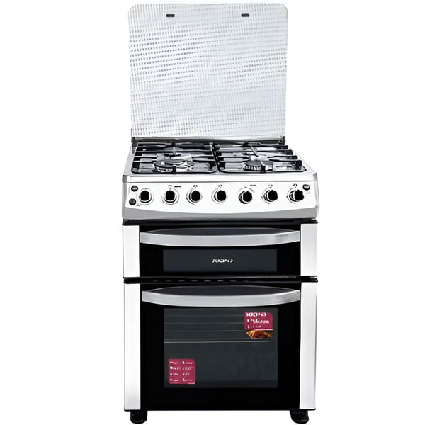 COCINA A GAS XION XI-CO6020D C/2HORNOS 1ELEC+1GAS 4HORNALLAS/INOX/ENC-ELEC/HORNOCON LUZ/GRAY