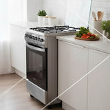 COCINA A GAS XION XI-CO60CX 60X60/4HORNALLAS/INOX/ENC-ELEC/HORNO CON LUZ/GRAY