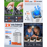 COMPRESOR DE AIRE/INFLADOR ELECTRICO ETENWOLF AIR 3 PORTATIL/CAMPING LIGHT/2600MAH/WHITE