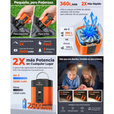 COMPRESOR DE AIRE/INFLADOR ELECTRICO ETENWOLF AIR 3 PORTATIL/CAMPING LIGHT/2600MAH/ORANGE